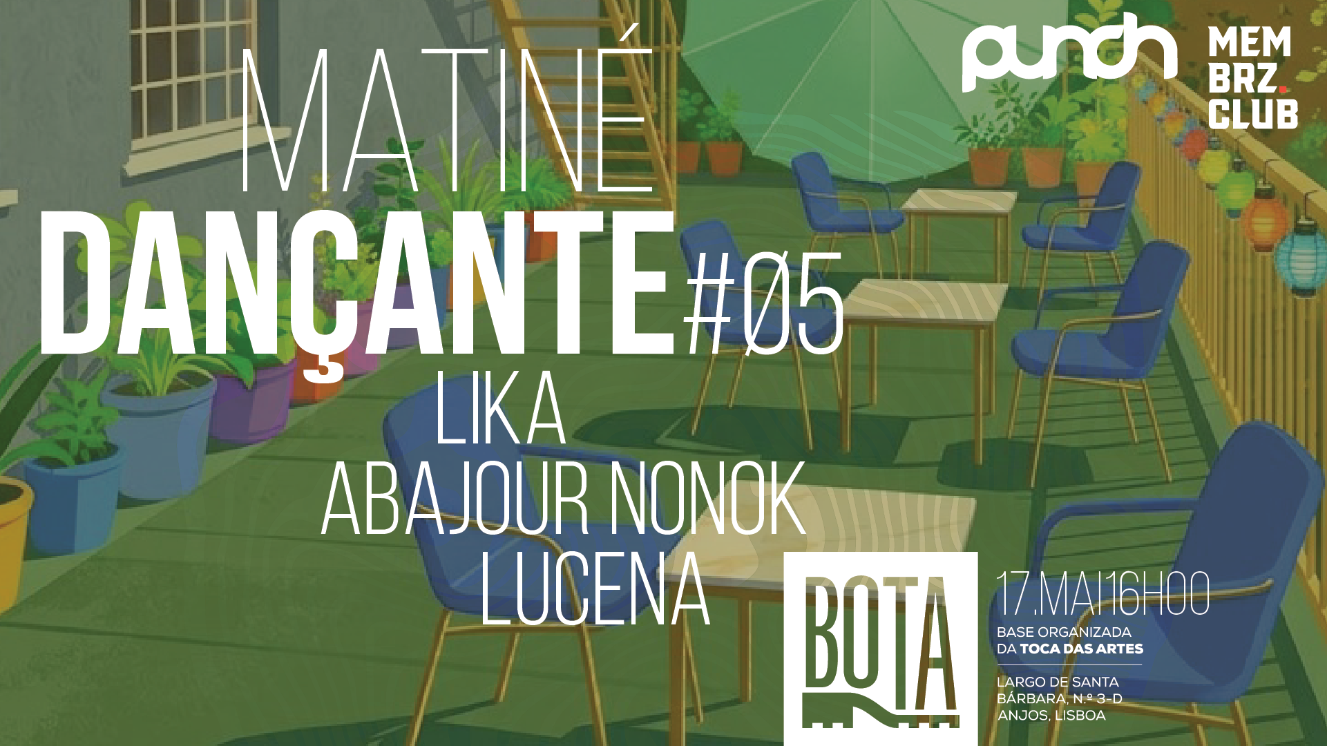 Matiné Dançante #5 regressa à BOTA com LIKA, ABAJOUR NONOK e LUCENA para uma tarde de música e dança em Lisboa