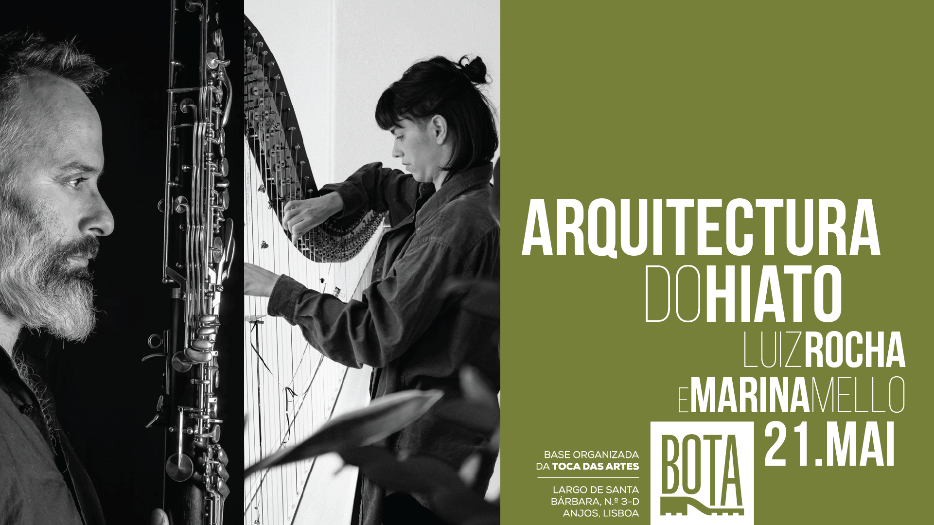 “Arquitetura do Hiato” leva harpa e clarinete a uma experiência sonora imersiva no BOTA