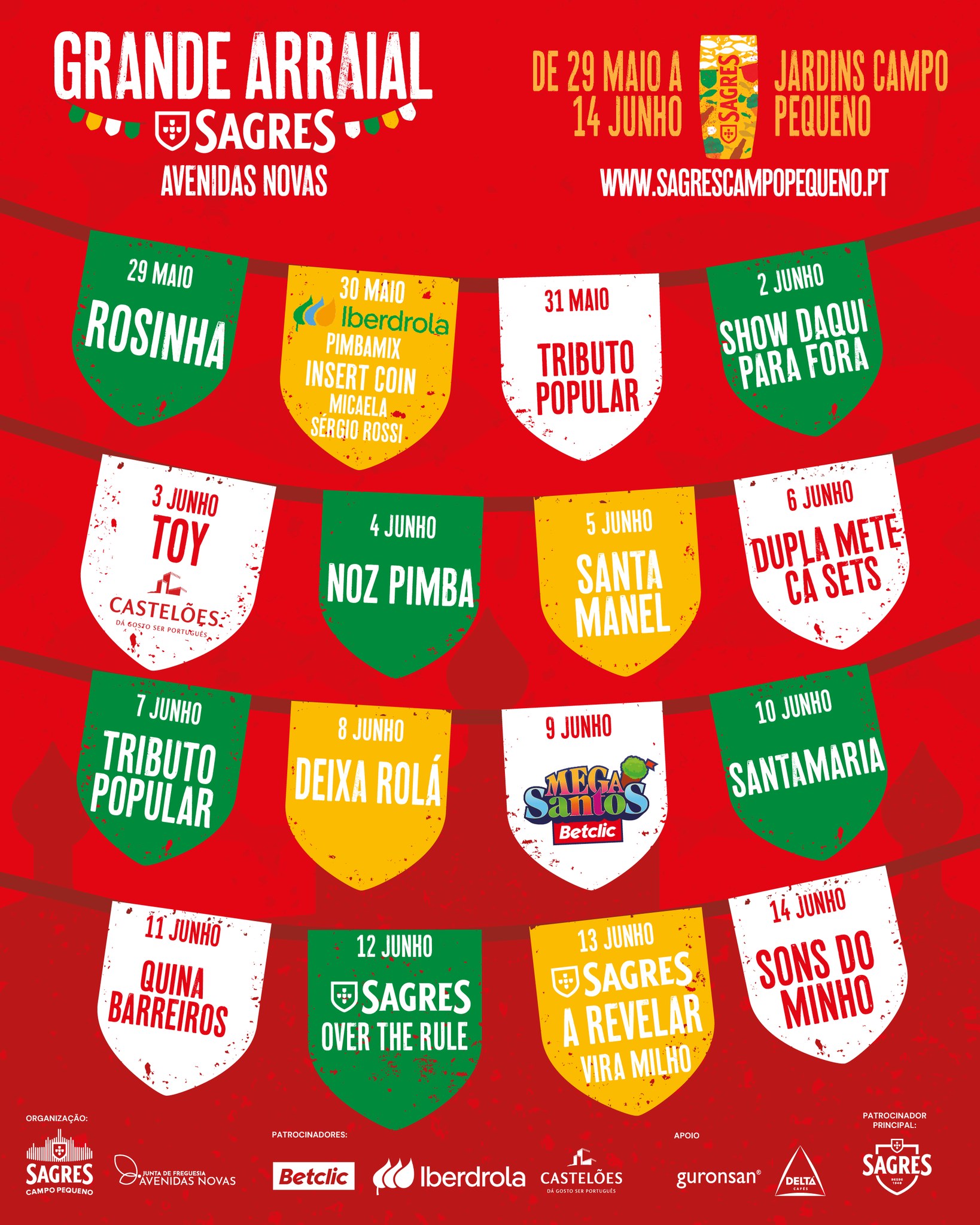 Grande Arraial Sagres 2026 nos Jardins do Campo Pequeno