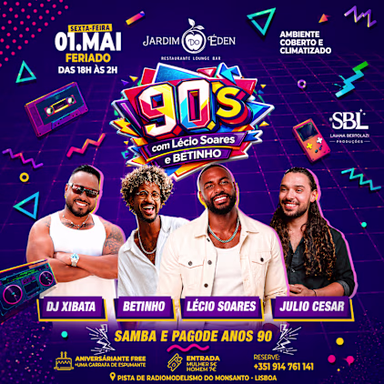 “Anos 90 Jardim Éden” traz nostalgia, samba e pagode ao Monsanto numa noite retrô em Lisboa