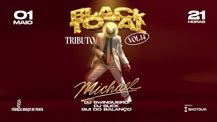 “Black Total Vol.14” presta tributo a Michael Jackson com baile de charme, soul e hip hop na Fábrica do Braço de Prata