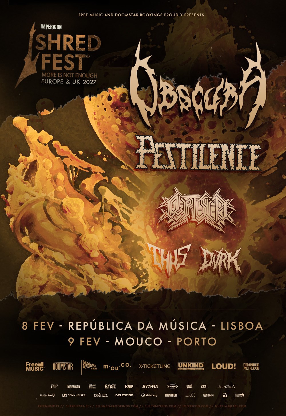 SHRED FEST com Obscura e Pestilence