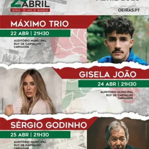 Oeiras celebra o 25 de Abril com concertos gratuitos e grandes nomes da música portuguesa