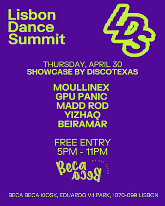 Lisbon Dance Summit junta Discotexas e Beca Beca no Parque Eduardo VII com showcase gratuito de house e disco em Lisboa