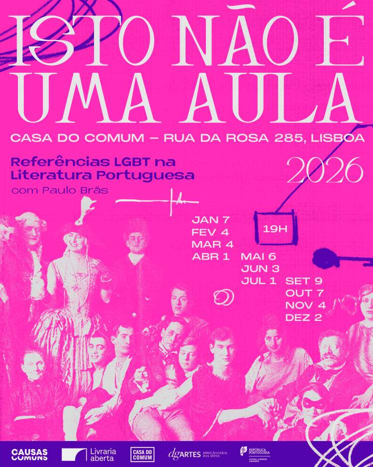 Lisboa acolhe conversa literária sobre referências LGBT na literatura portuguesa na Casa do Comum