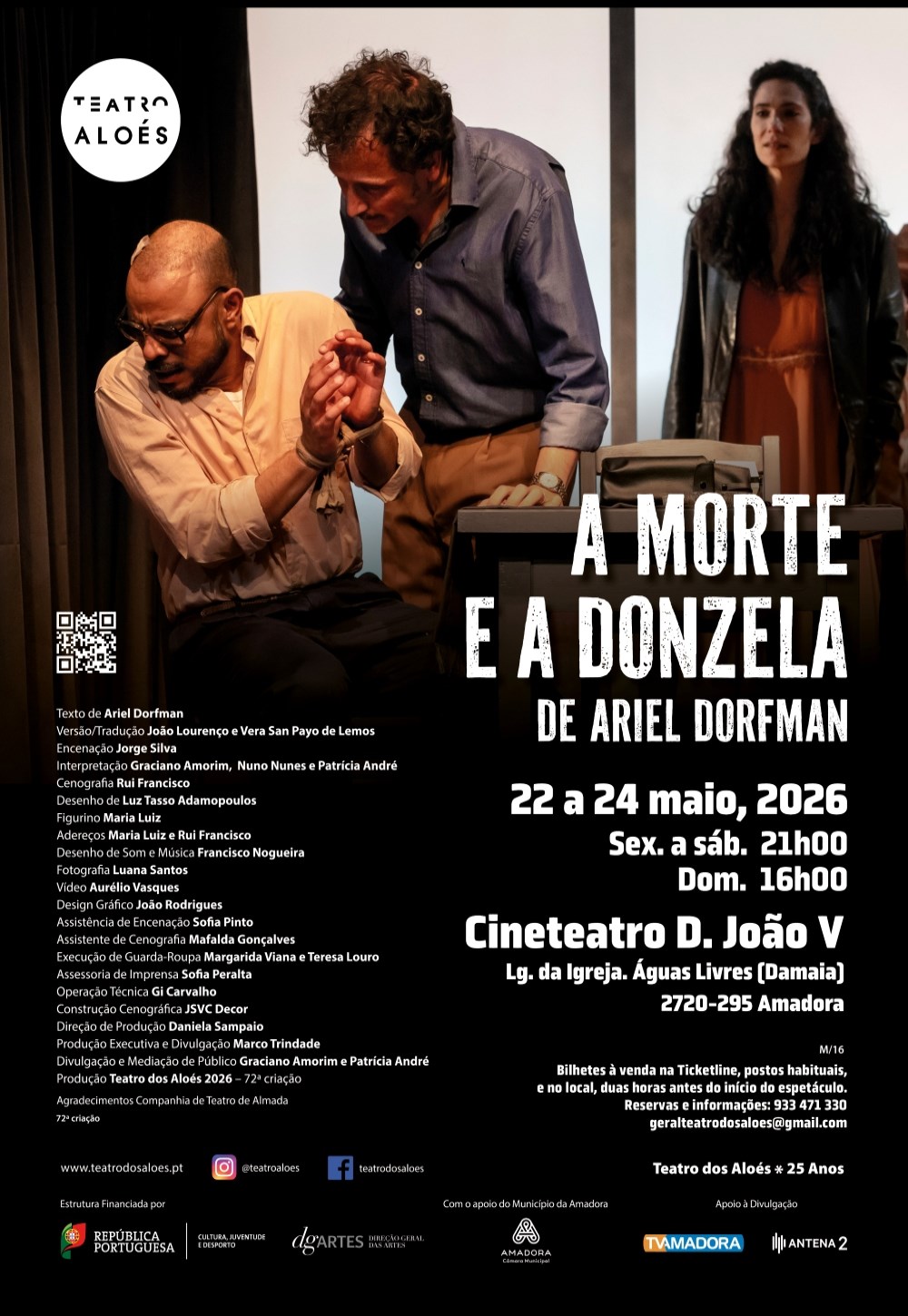 “A Morte e a Donzela” traz thriller político intenso ao Cineteatro D. João V na Damaia