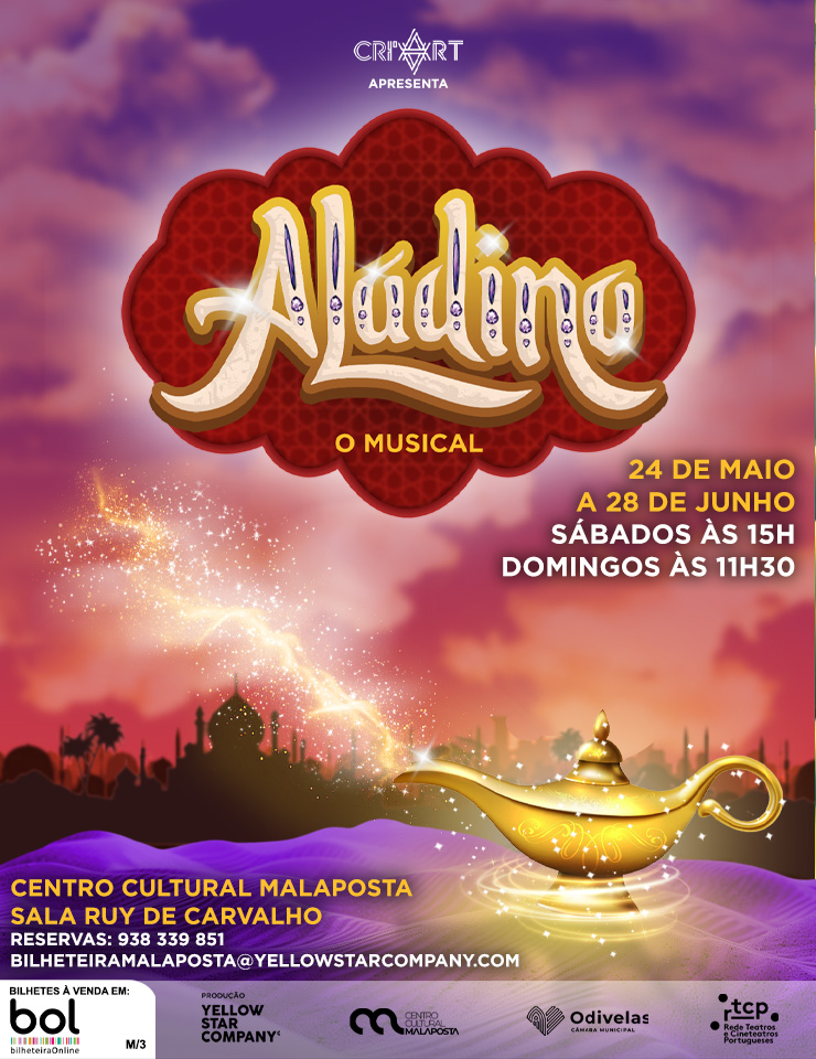 Aladino, o Musical encanta famílias no Centro Cultural Malaposta