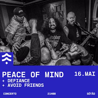 PEACE OF MIND, DEFIANCE e AVOID FRIENDS trazem hardcore punk energético à Casa Capitão em Lisboa