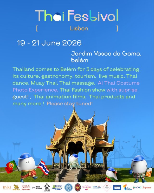 Thai Festival Lisbon 2026 no Jardim Vasco da Gama