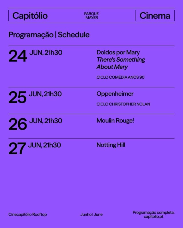 Ciclo de Cinema no Capitólio leva cinema ao Parque Mayer
