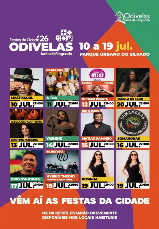Festas Odivelas 2026 no Parque Urbano do Silvado