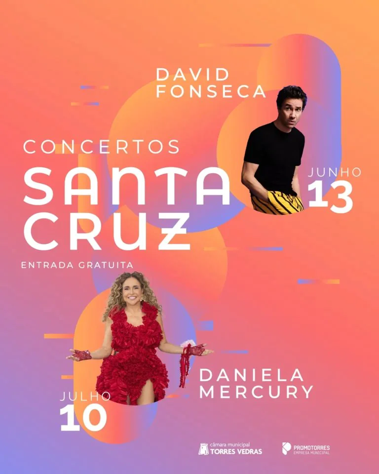 David Fonseca e Daniela Mercury atuam nos Concertos de Santa Cruz 2026