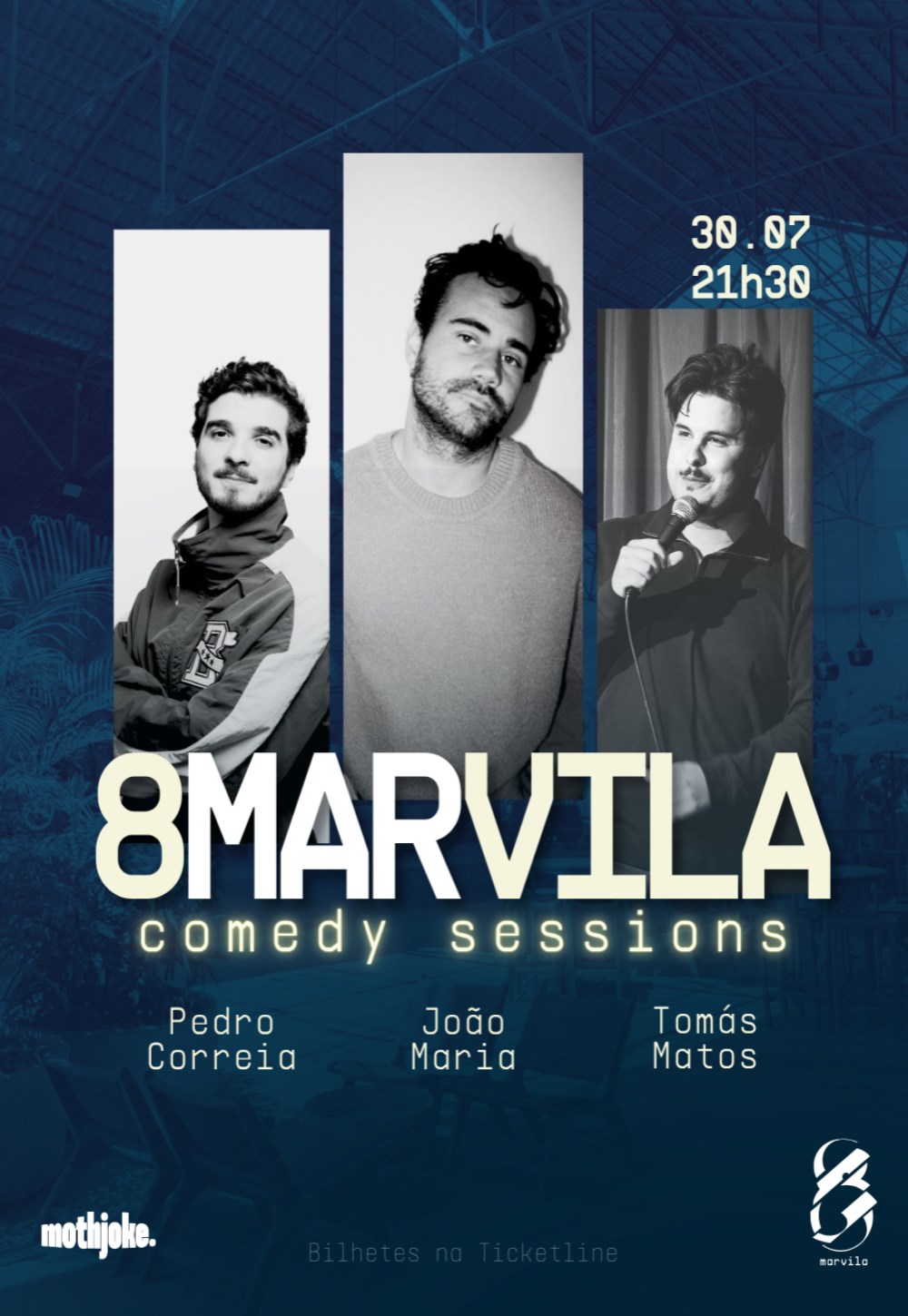 Pedro Correia, João Maria e Tomás Matos sobem ao palco das 8 Marvila Comedy Sessions