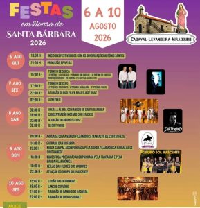 Festas em honra de Santa Bárbara 2026 - Cadaval